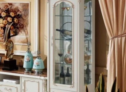 Display case Wood Single Showcases Glass Cabinet Cabinets Furniture Art déco White